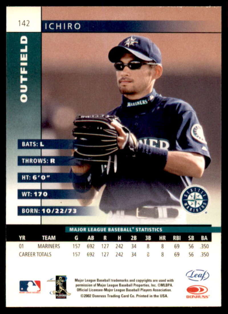 Ichiro Suzuki Card 2002 Leaf #142  Image 2