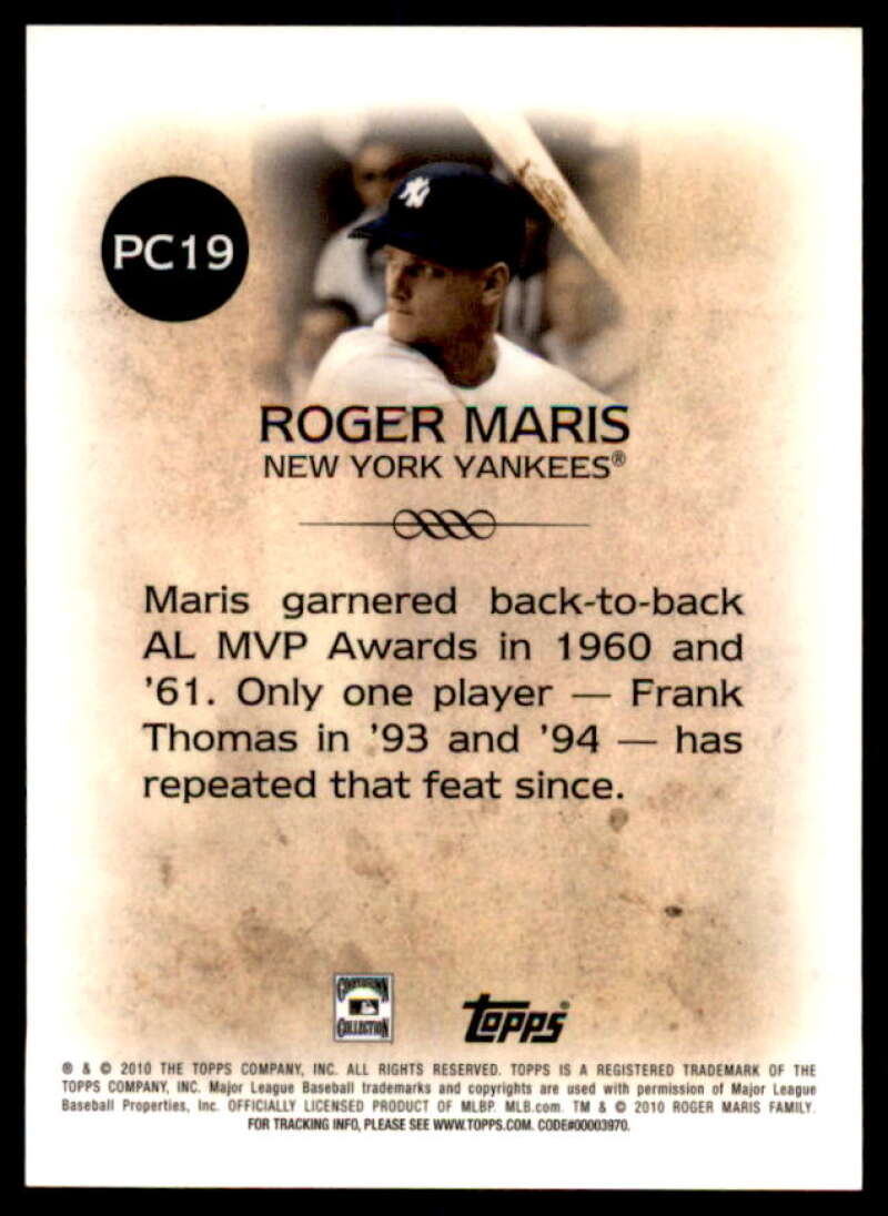 Roger Maris Card 2010 Topps Legends Platinum Chrome Wal-Mart Cereal #PC19  Image 2