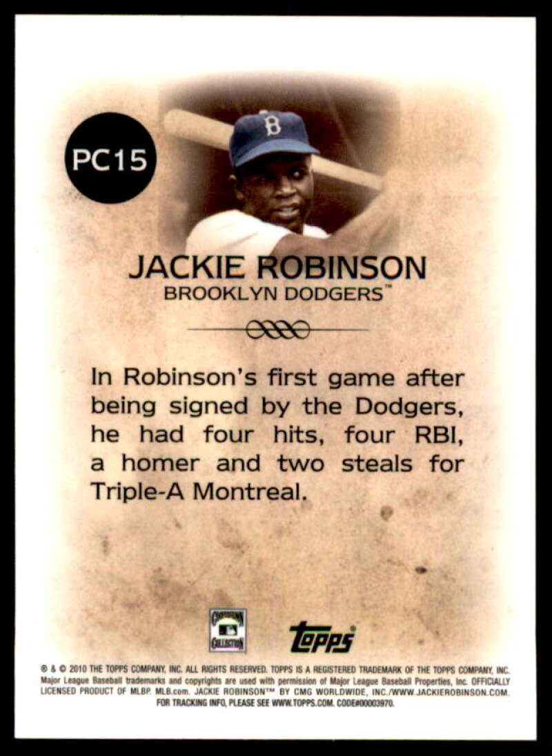 Jackie Robinson Card 2010 Topps Legends Platinum Chrome Wal-Mart Cereal #PC15  Image 2