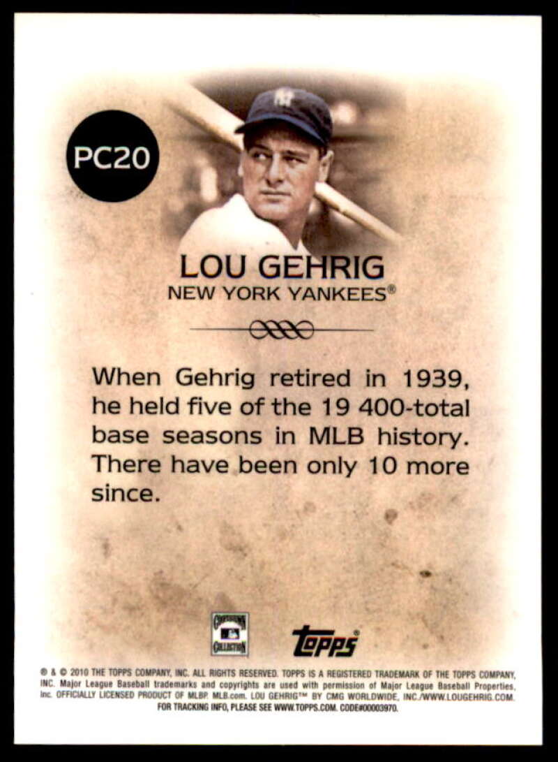 Lou Gehrig Card 2010 Topps Legends Platinum Chrome Wal-Mart Cereal #PC20  Image 2