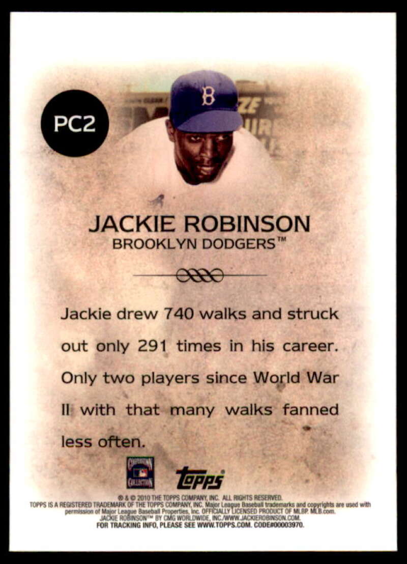 Jackie Robinson Card 2010 Topps Legends Platinum Chrome Wal-Mart Cereal #PC2  Image 2