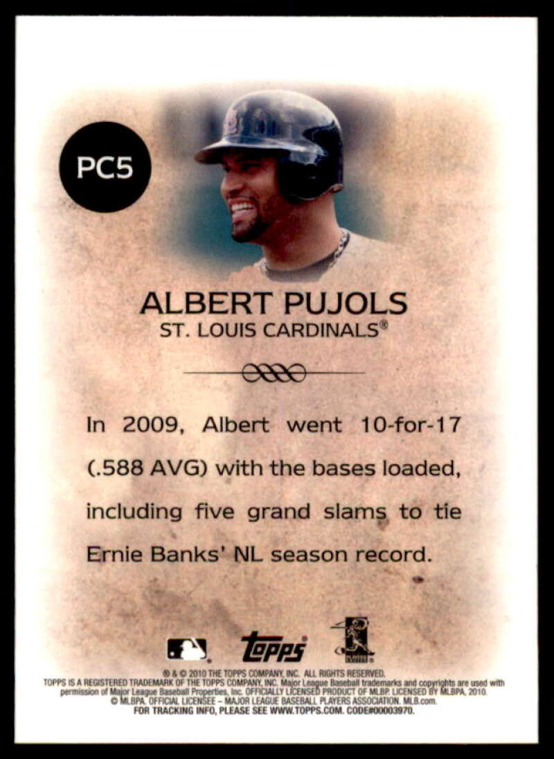 Albert Pujols Card 2010 Topps Legends Platinum Chrome Wal-Mart Cereal #PC5  Image 2