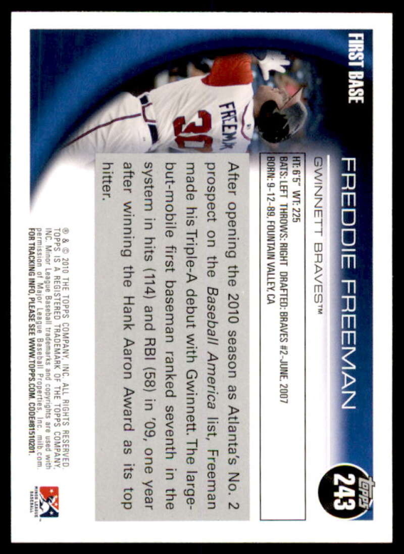 Freddie Freeman Rookie Card 2010 Topps Pro Debut #243  Image 2