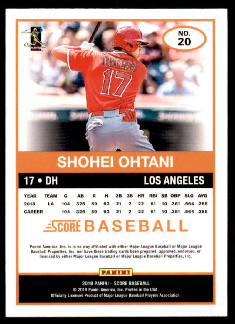 Shohei Ohtani Card 2019 Score #20  Image 2