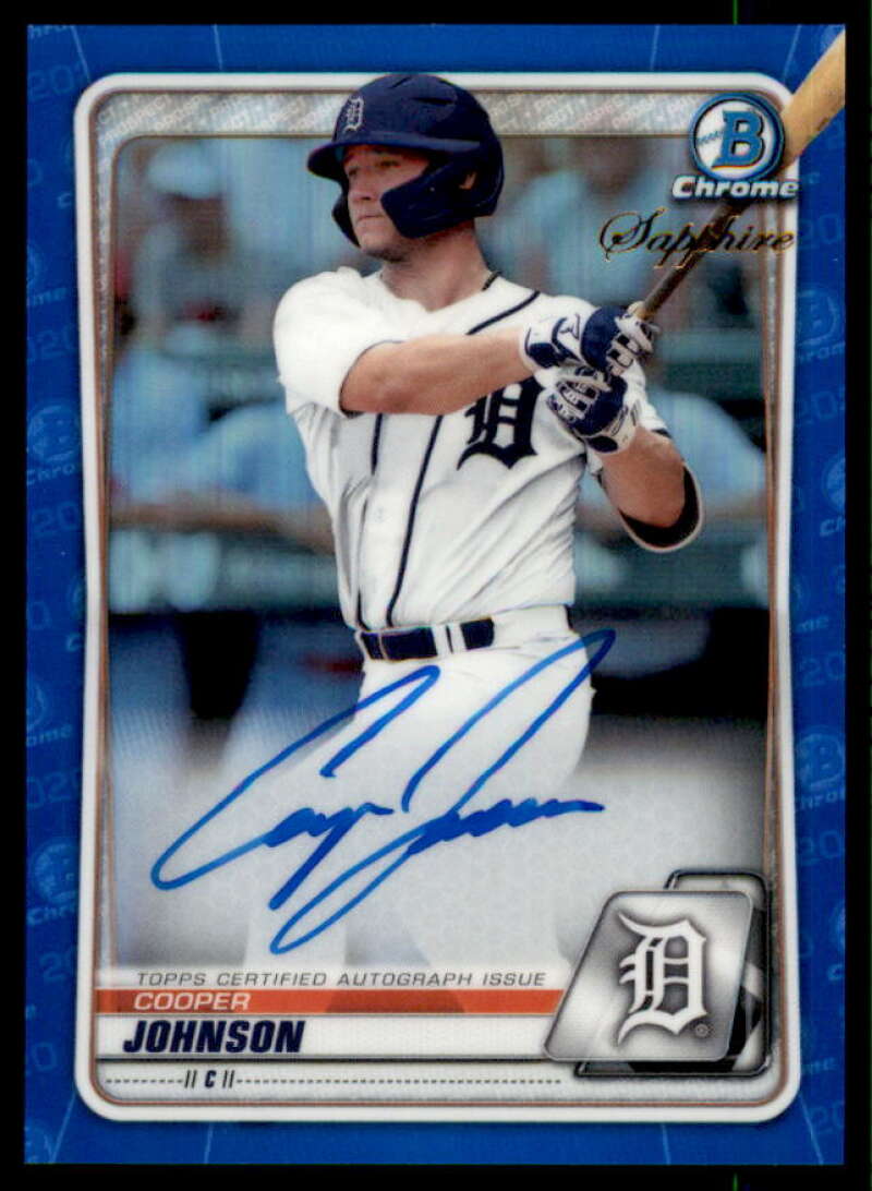 Cooper Johnson Card 2020 Bowman Chrome Sapphire Prospect Autographs #BSPACJ  Image 1