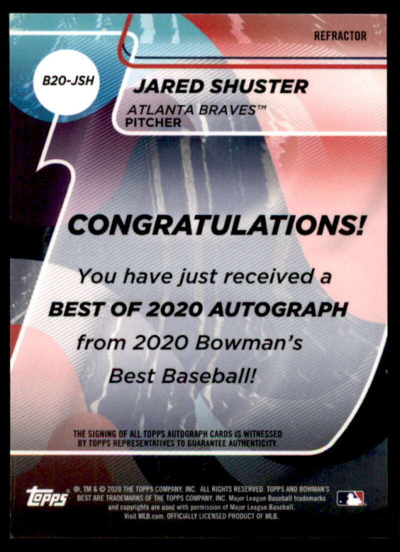 Jared Shuster RC 2020 Bowman's Best Best of '20 Autographs Refractors #B20JSH  Image 2