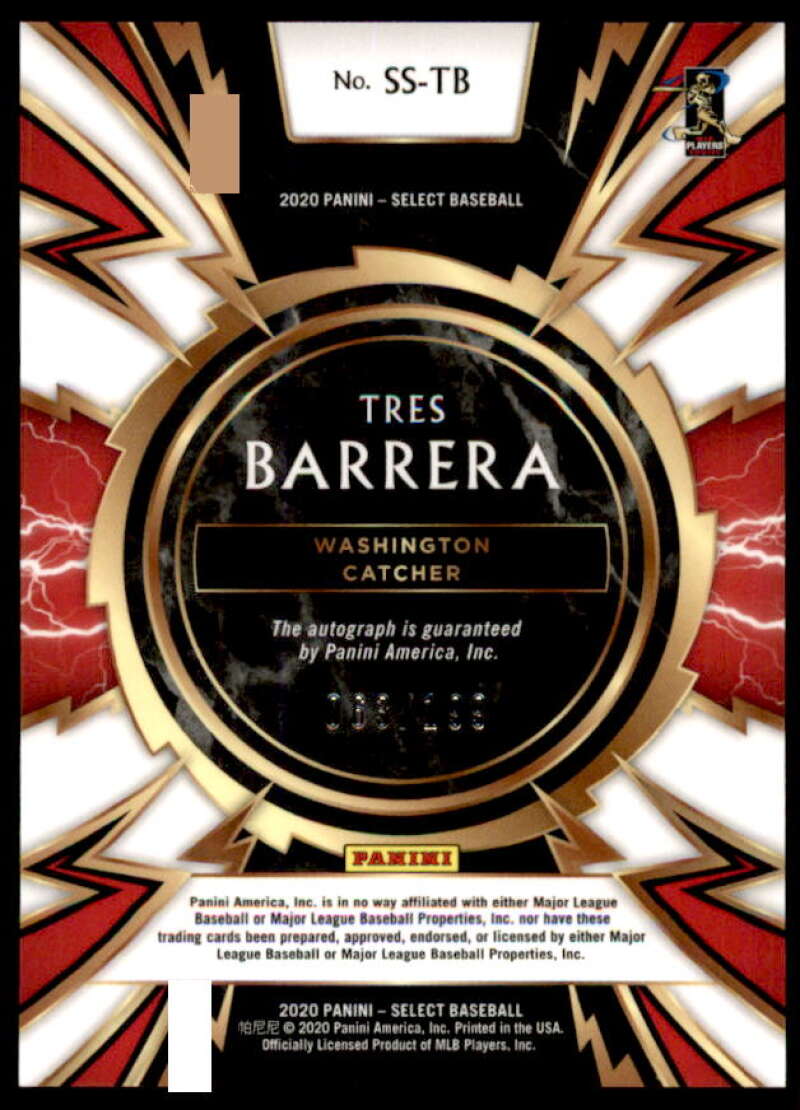 Tres Barrera Rookie Card 2020 Select Sparks Signatures #21  Image 2