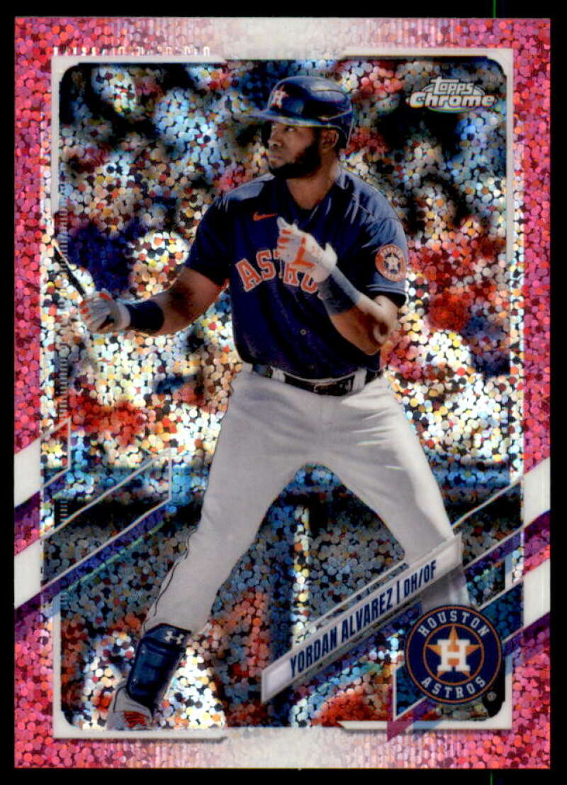 Yordan Alvarez Card 2021 Topps Chrome Magenta Speckle Refractors #141  Image 1