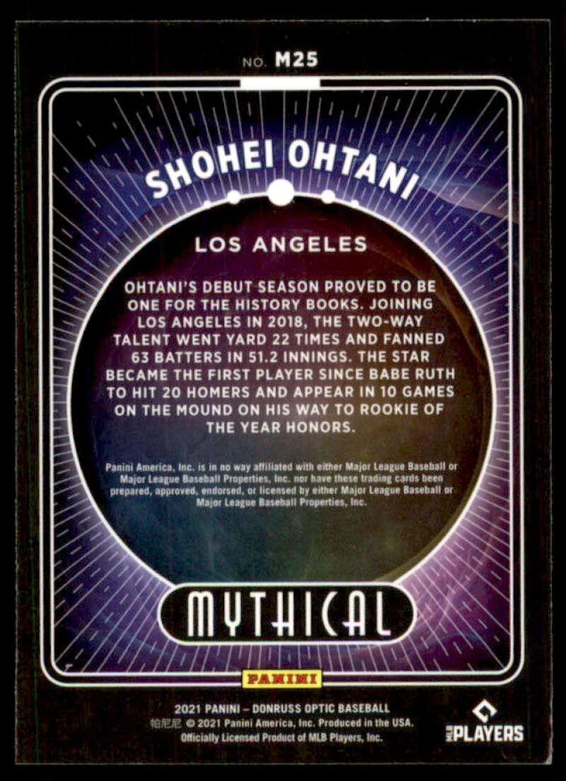 Shohei Ohtani Card 2021 Donruss Optic Mythical #25  Image 2
