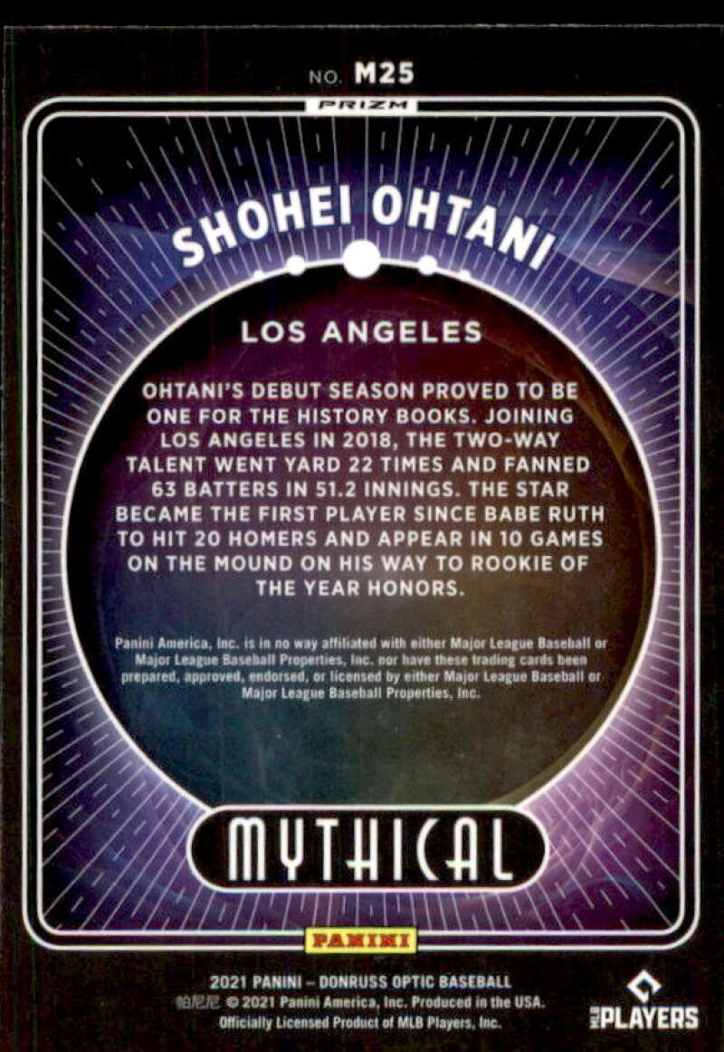 Shohei Ohtani Card 2021 Donruss Optic Mythical Holo #25  Image 2