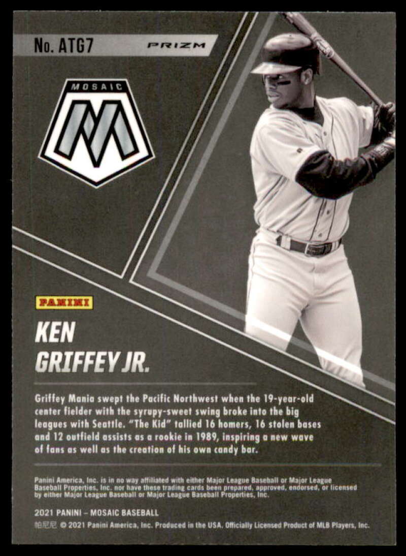 Ken Griffey Jr. Card 2021 Panini Mosaic All-Time Greats Mosaic Green #7  Image 2