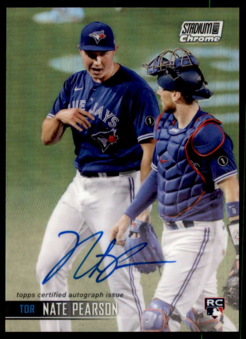 Nate Pearson Rookei Card 2021 Stadium Club Chrome Autographs #SCCBANP  Image 1