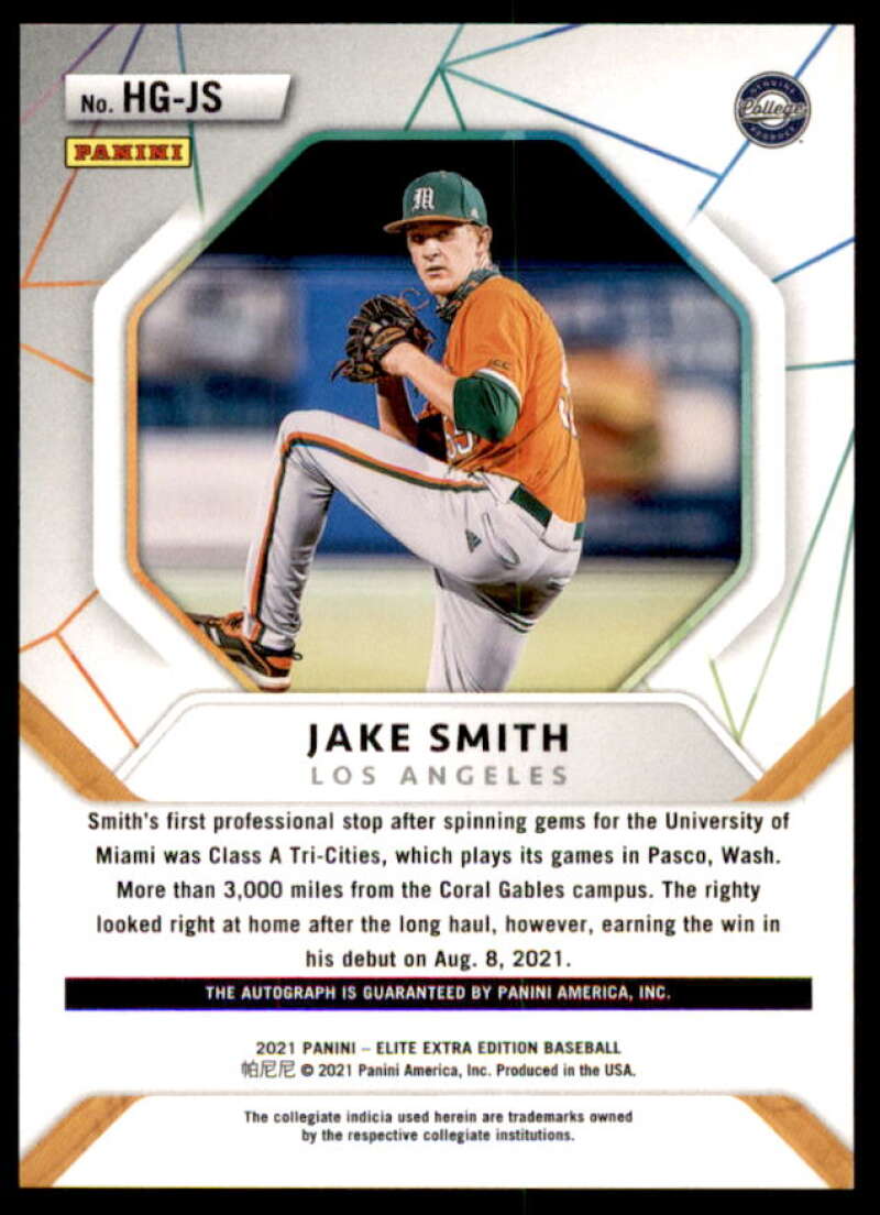 Jake Smith Rookie 2021 Elite Extra Edition Hidden Gems Autographs Black #25  Image 2