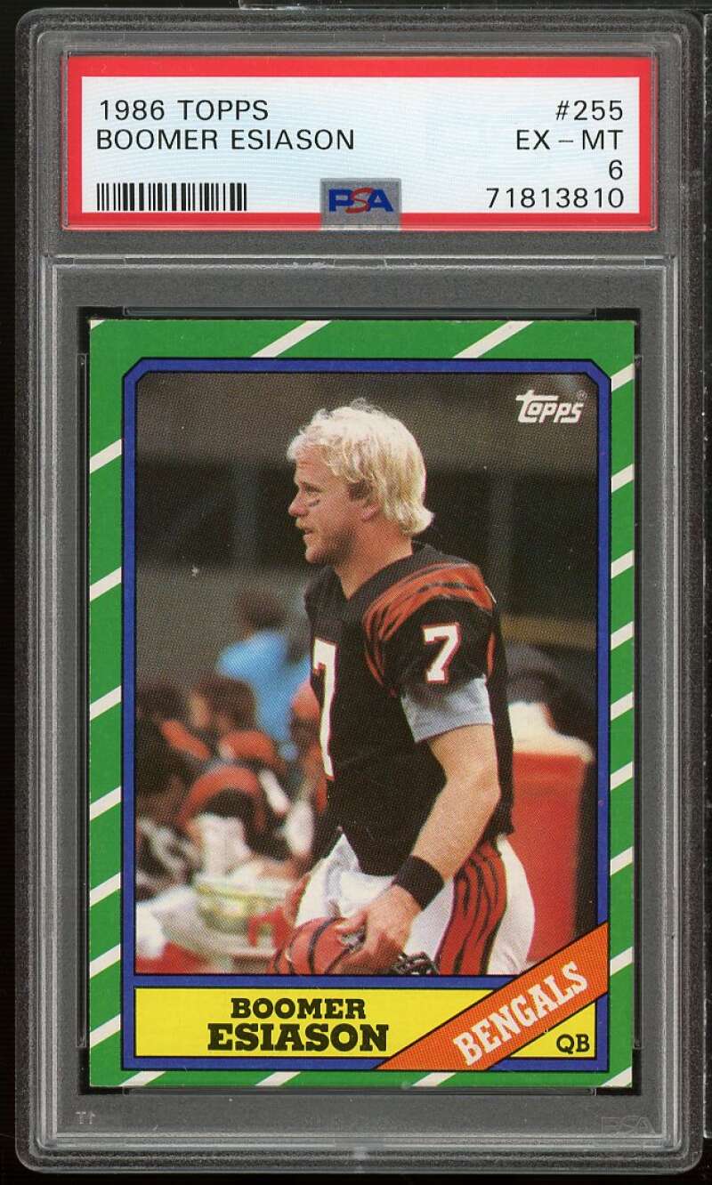 Boomer Esiason Rookie Card 1986 Topps #255 PSA 6 Image 1