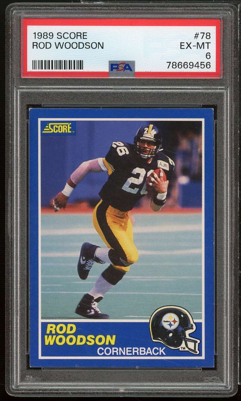 Rod Woodson Rookie Card 1989 Score #78 PSA 6 Image 1