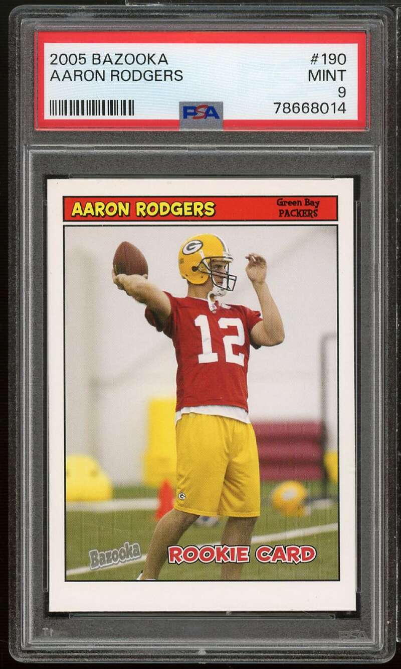 Aaron Rodgers Rookie Card 2005 Bazooka #190 PSA 9 Image 1