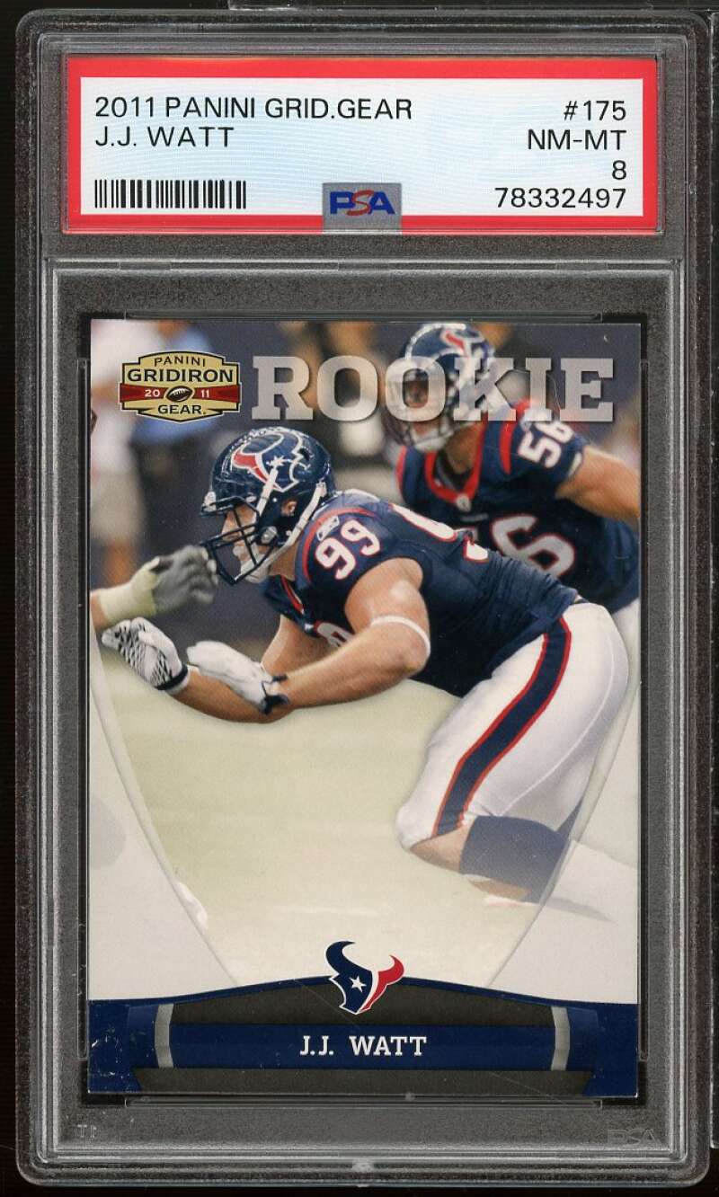 J.J. Watt Rookie Card 2011 Panini Gridiron Gear #175 PSA 8 Image 1