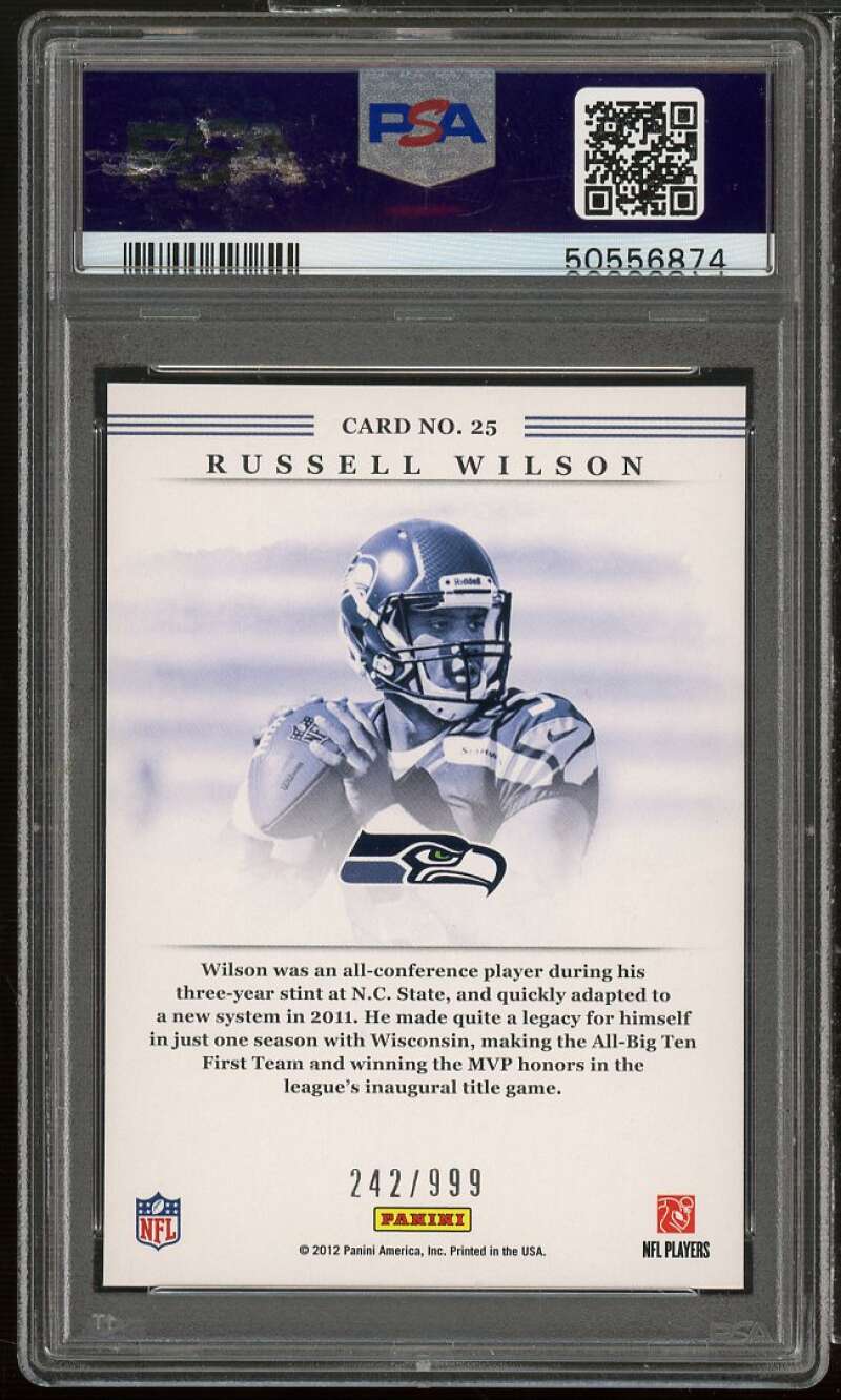 Russell Wilson Rookie Card 2012 Panini Elite Series Series #25 PSA 9 Image 2