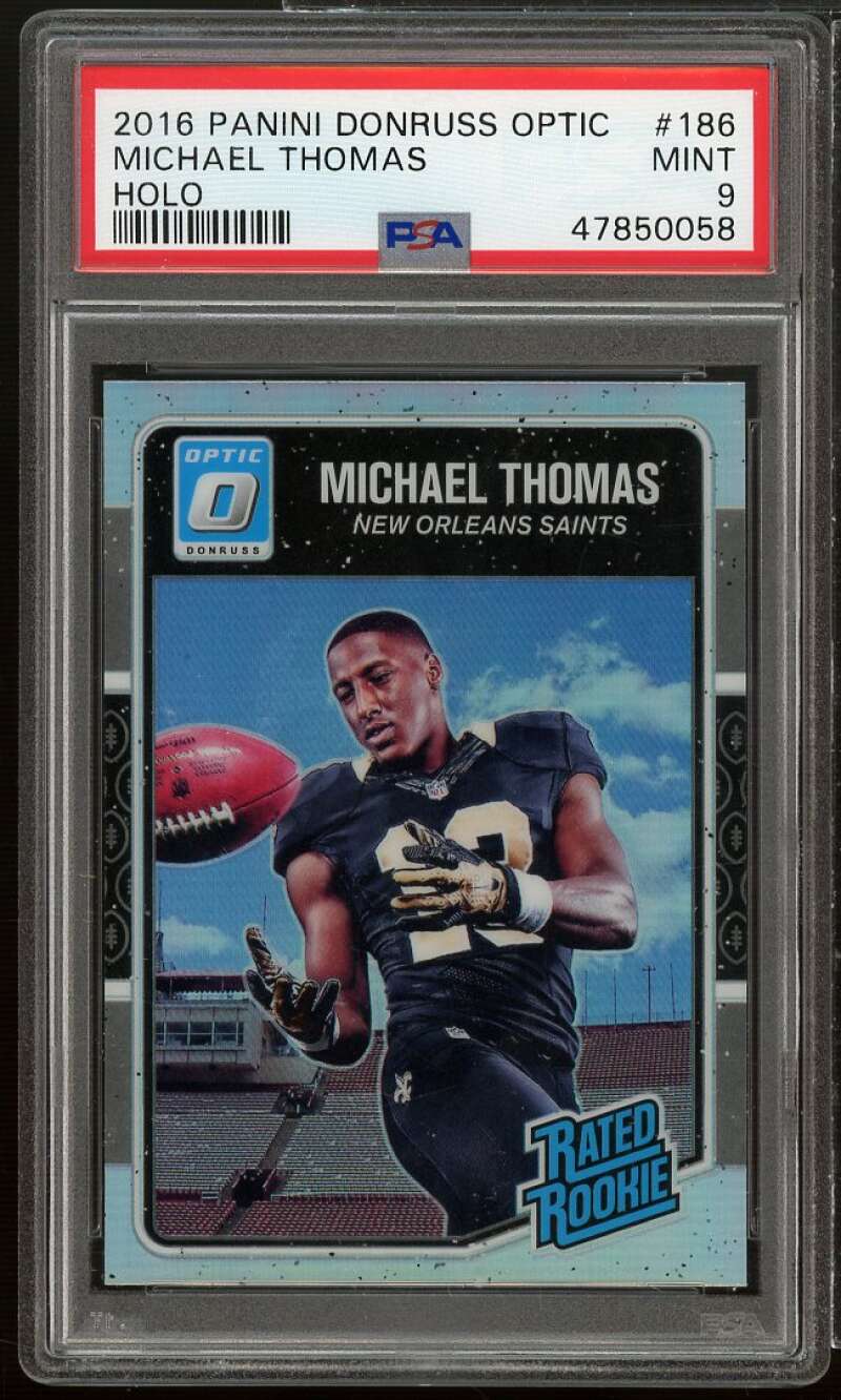 Michael Thomas Rookie Card 2016 Donruss Optic Holo #186 PSA 9 Image 1