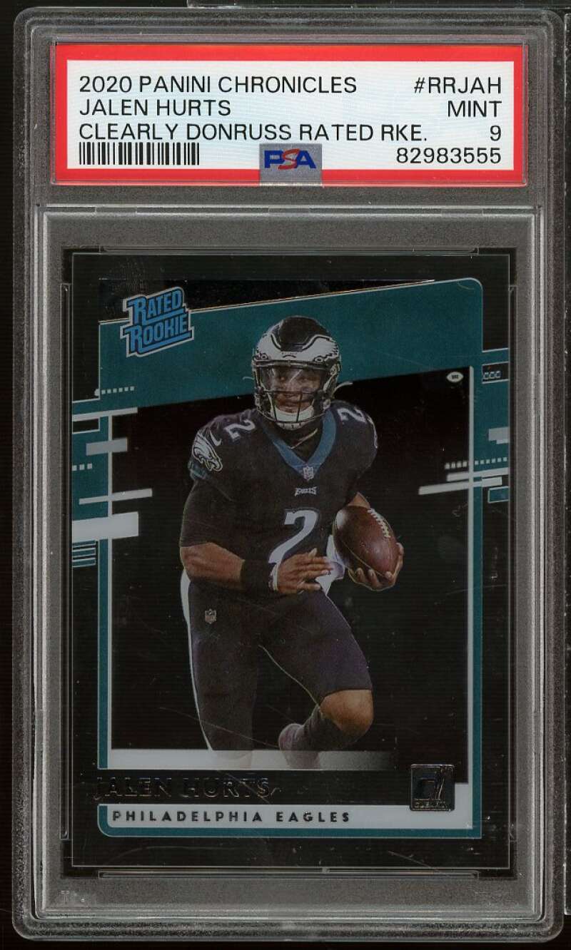 Jalen Hurts Rookie 2020 Panini Chronicles Clearly Donruss Rated RC #RRJAH PSA 9 Image 1