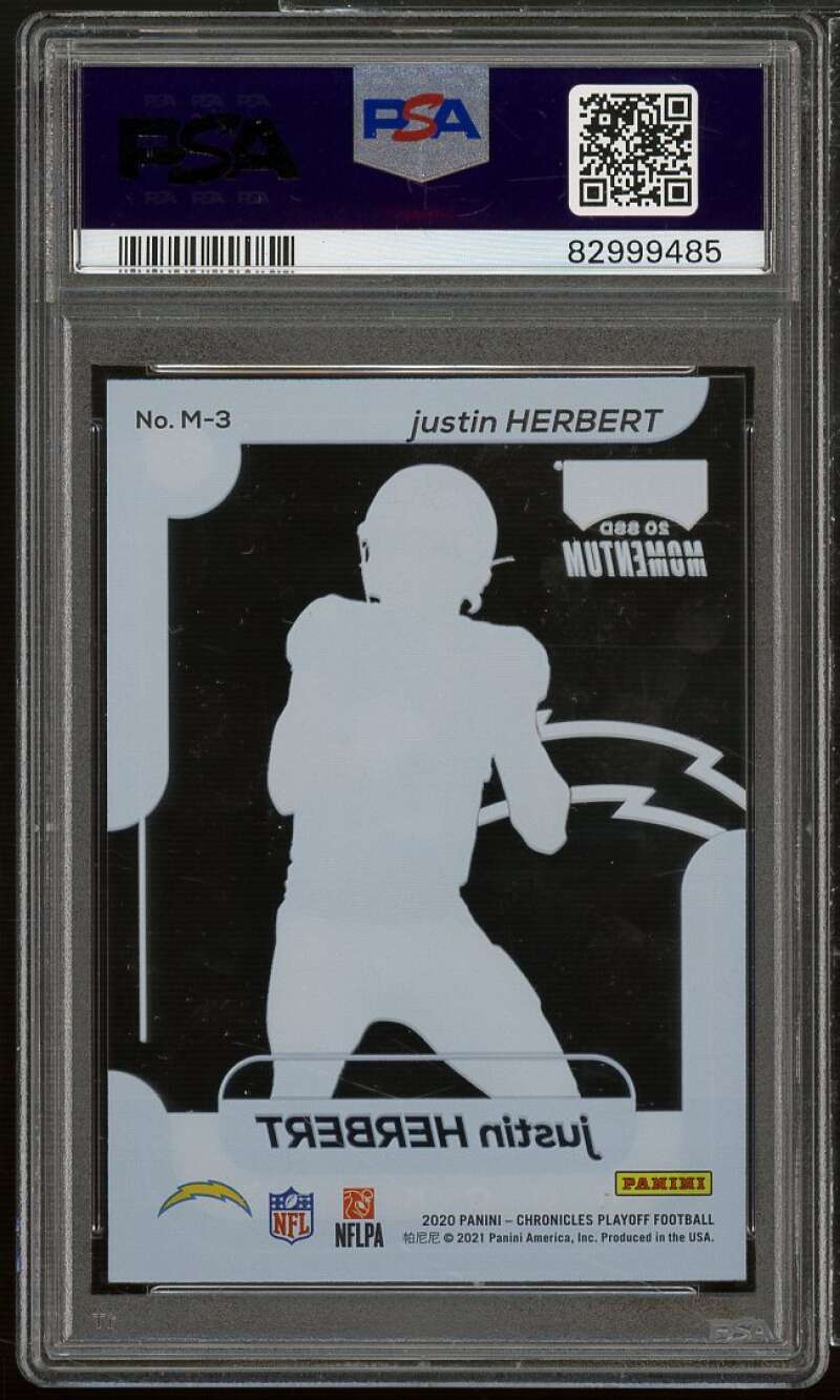 Justin Herbert Rookie 2020 Panini Chronicles Playoff Momentum Rookies #M3 PSA 9 Image 2