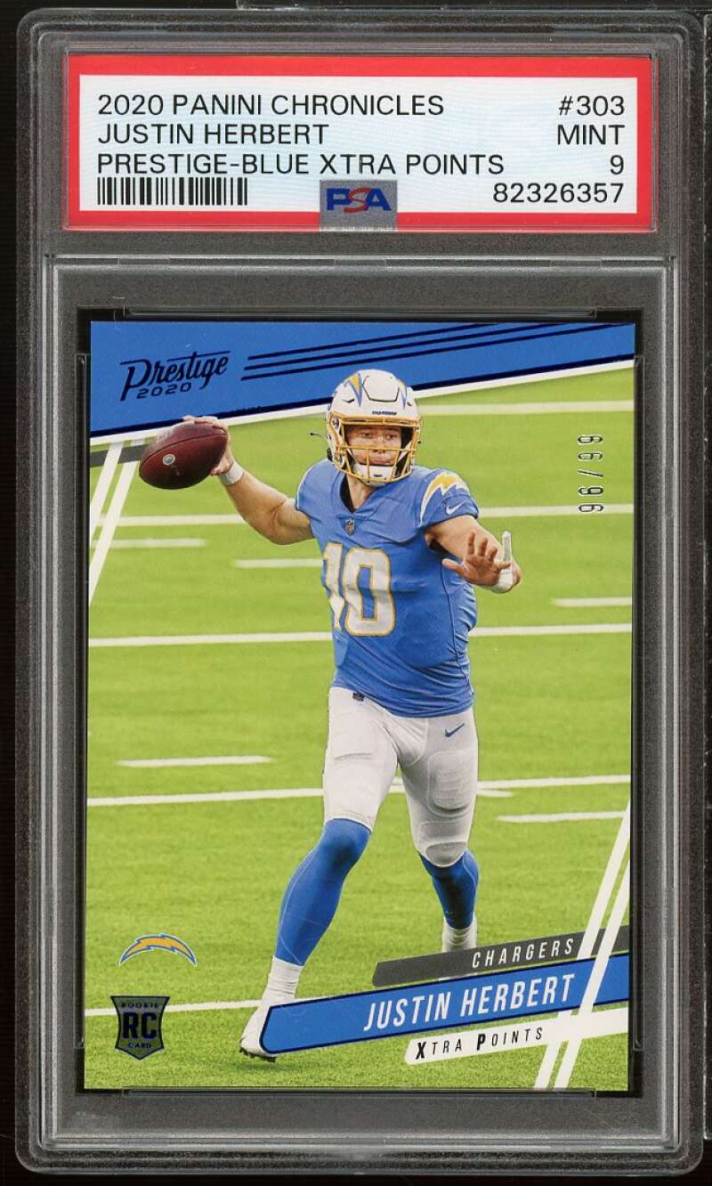 Justin Herbert Rookie 2020 Panini Chronicles Playoff Momentum Rookies #M3 PSA 9 Image 1