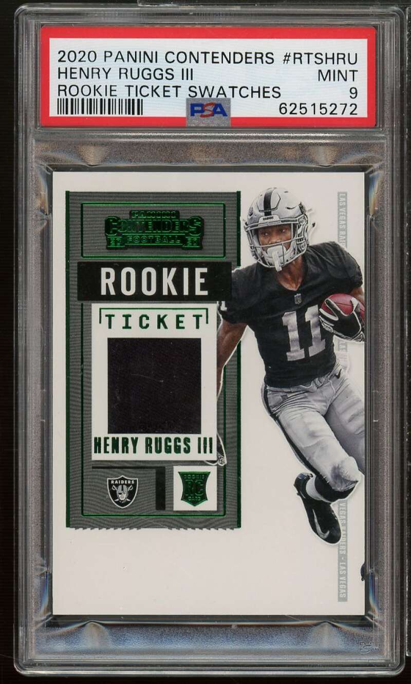 Henry Ruggs Rookie 2020 Panini Contenders Rookie Ticket Swatches #RTS-HRU PSA 9 Image 1