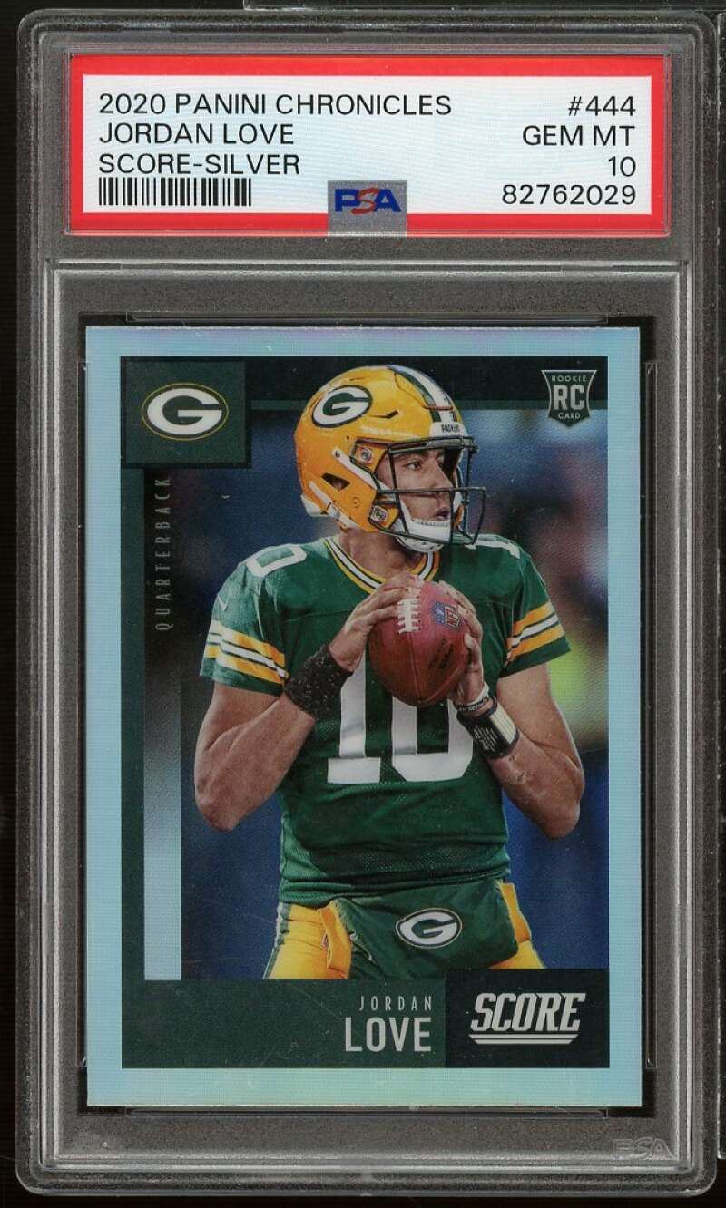 Jordan Love Rookie Card 2020 Panini Chronicles Score Silver #444 PSA 10 Image 1