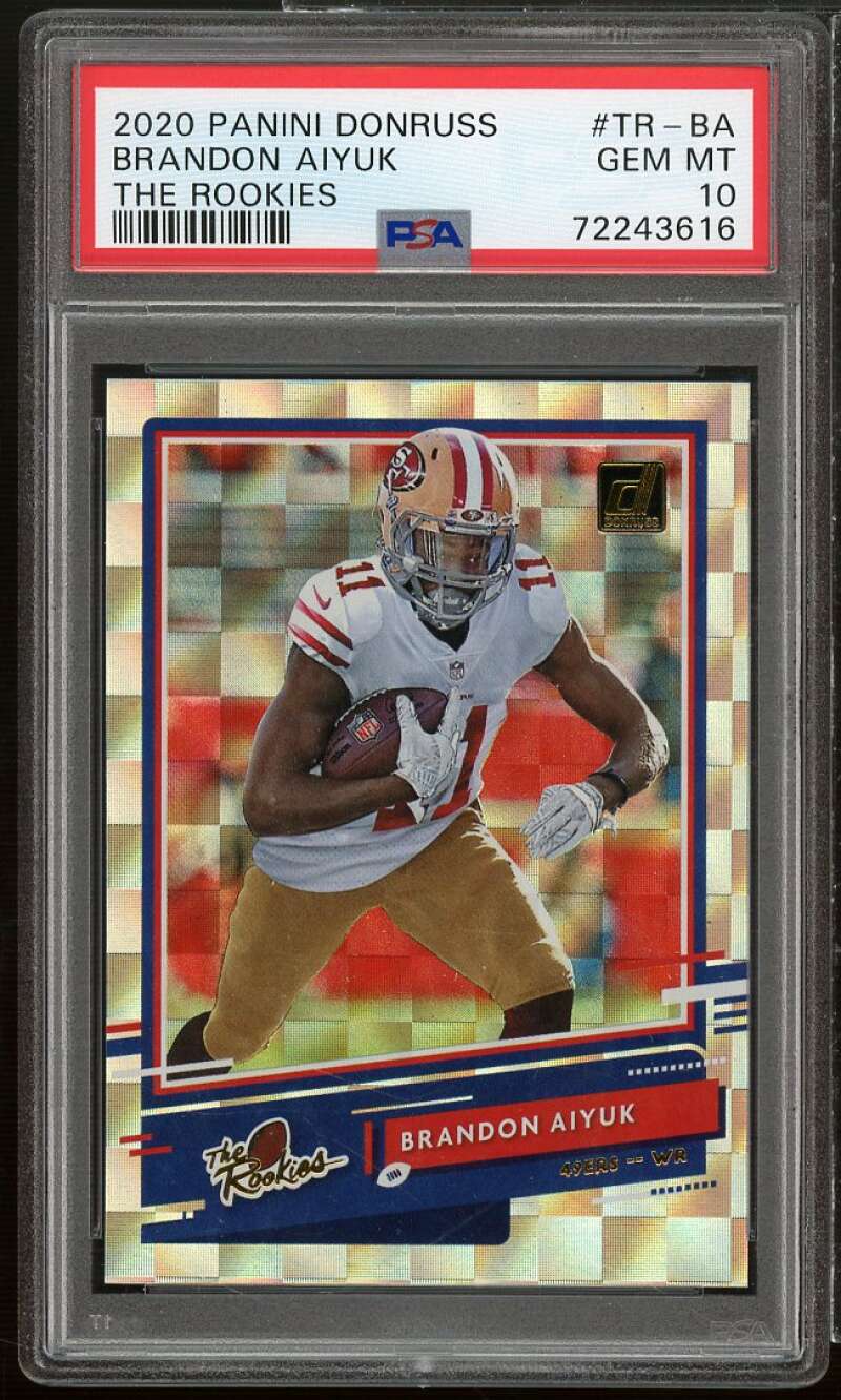 Brandon Aiyuk Rookie Card 2020 Donruss The Rookies #TRBA PSA 10 Image 1