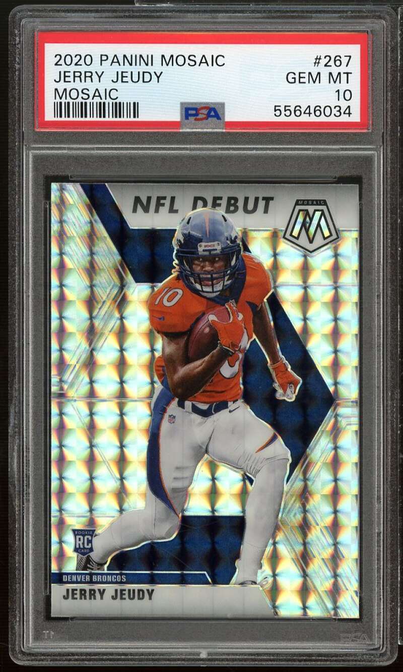 Jerry Jeudy Rookie Card 2020 Panini Mosaic Mosaic #267 PSA 10 Image 1