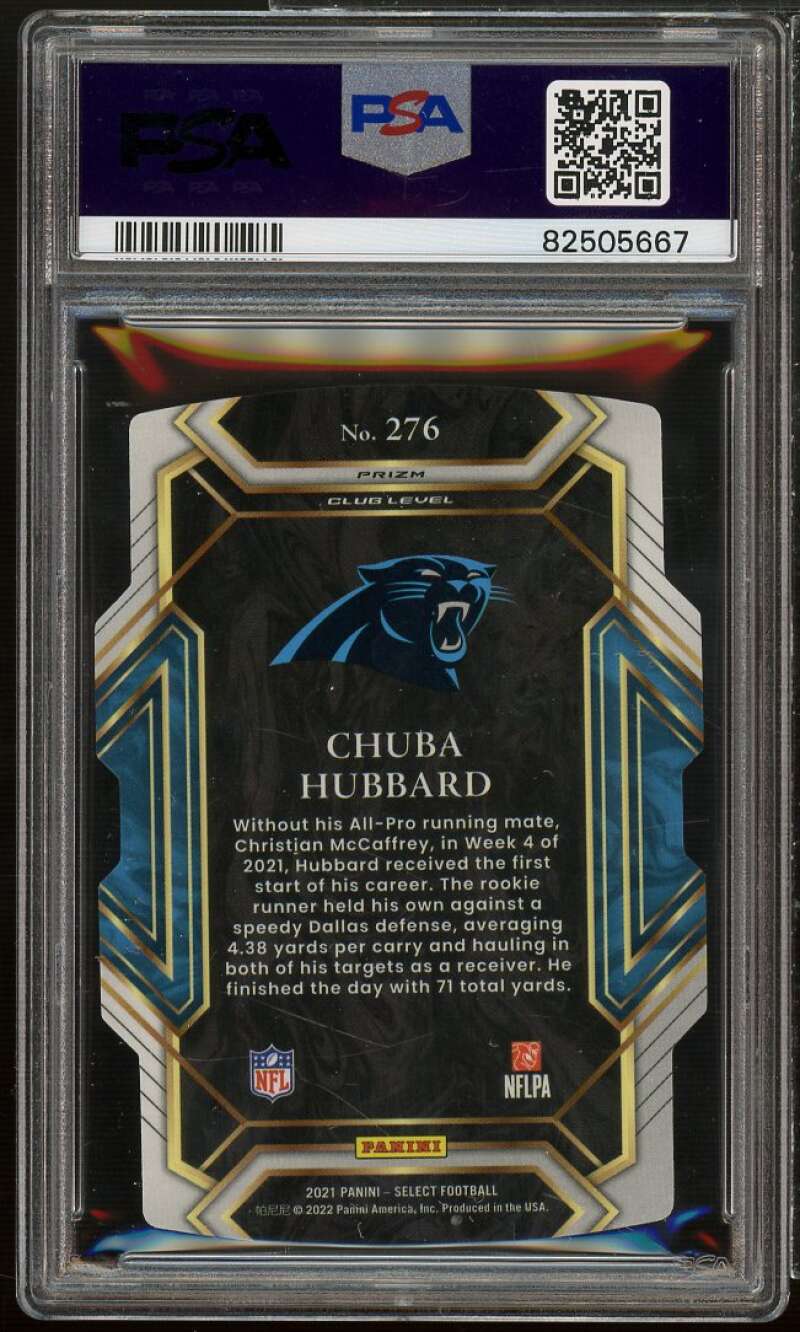 Chuba Hubbard Rookie Card 2021 Select D/C Red/Blue Prizm (pop 2) #276 PSA 9 Image 2