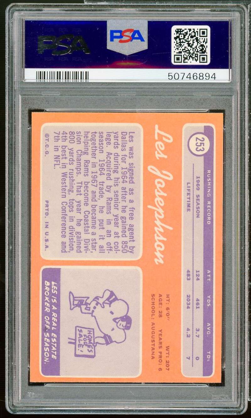 Les Josephson Card 1970 Topps #253 PSA 7 Image 2