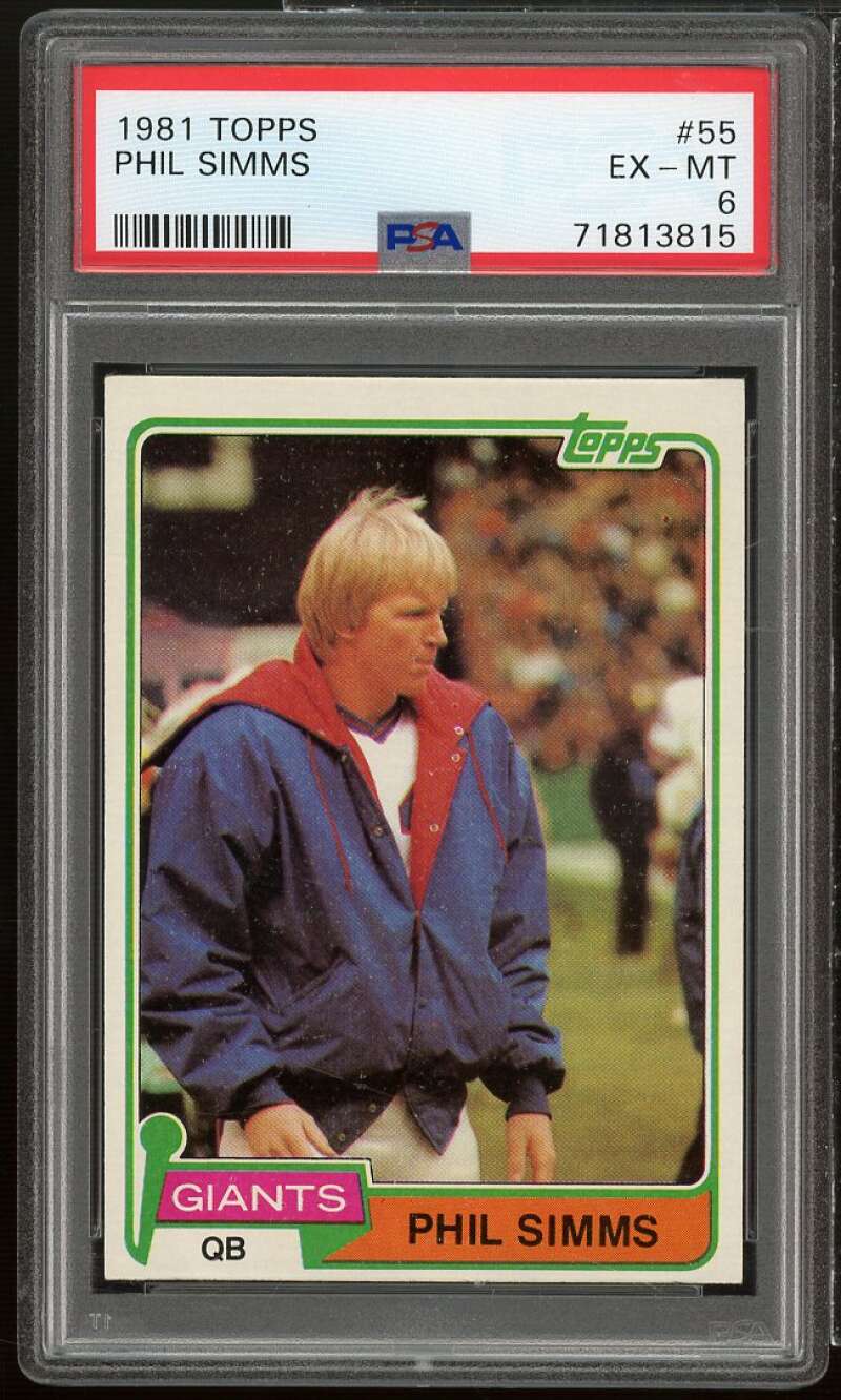 Phil Simms Card 1981 Topps #55 PSA 6 Image 1