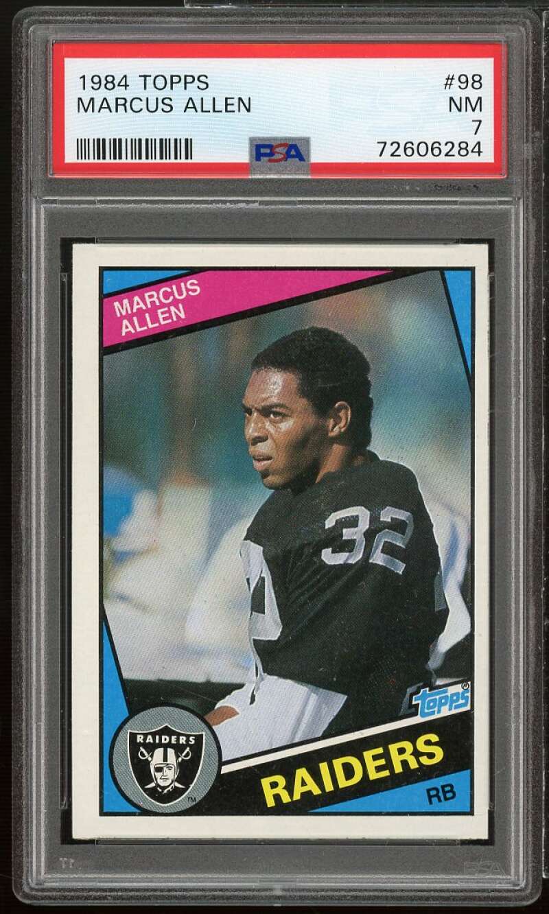 Marcus Allen Card 1984 Topps #98 PSA 7 Image 1