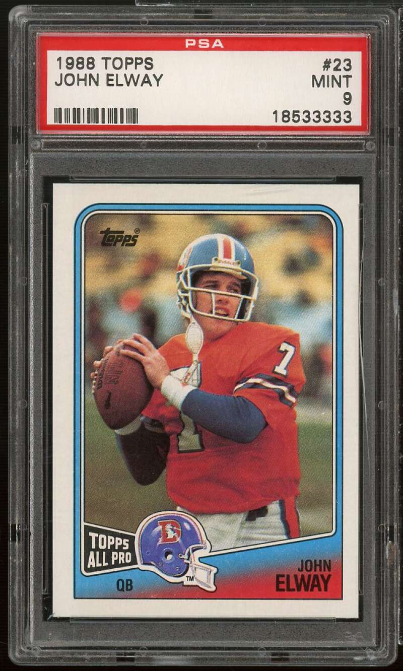 John Elway Card 1988 Topps #23 PSA 9 (small scratch on holder) Image 1