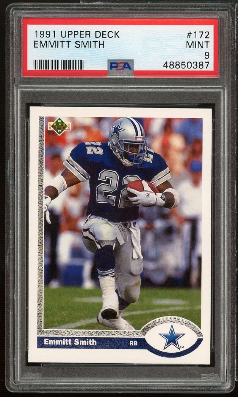 Emmitt Smith Card 1991 Upper Deck #172 PSA 9 Image 1