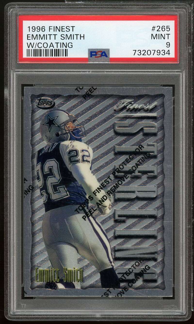 Emmitt Smith Card 1996 Finest W/ Coating #265 PSA 9 Image 1