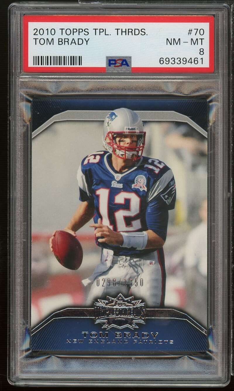 Tom Brady Card 2010 Topps Triple Threads #70 PSA 8 Image 1