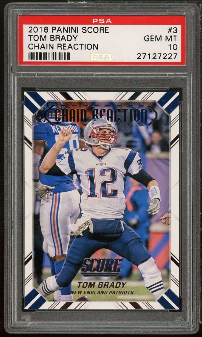 Tom Brady Card 2016 Panini Score Chain Reaction #3 PSA 10 Image 1