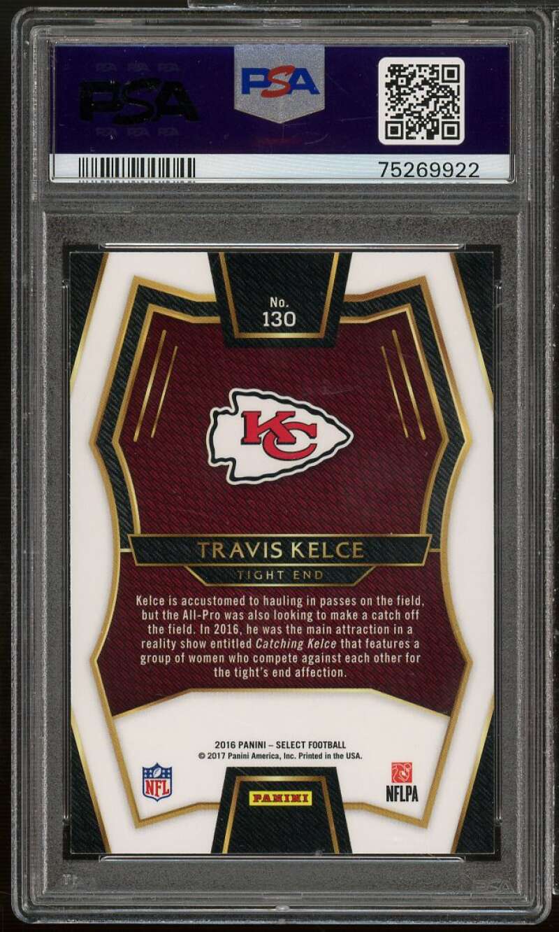 Travis Kelce Card 2016 Panini Select Prizm (pop 5) #130 PSA 10 Image 2