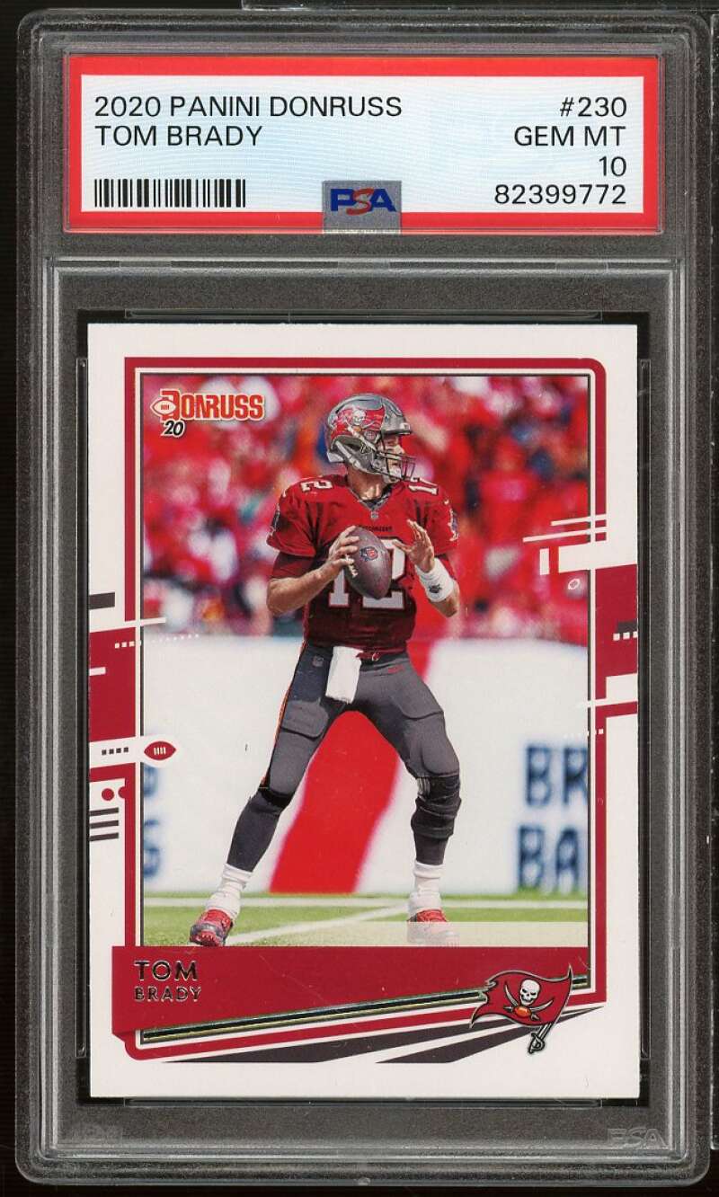 Tom Brady Card 2020 Panini Donruss #230 PSA 10 Image 1