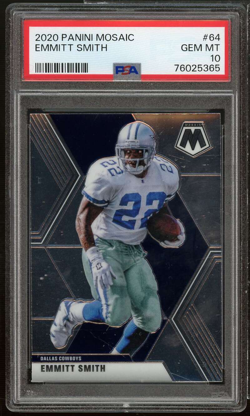 Emmitt Smith Card 2020 Panini Mosaic #64 PSA 10 Image 1