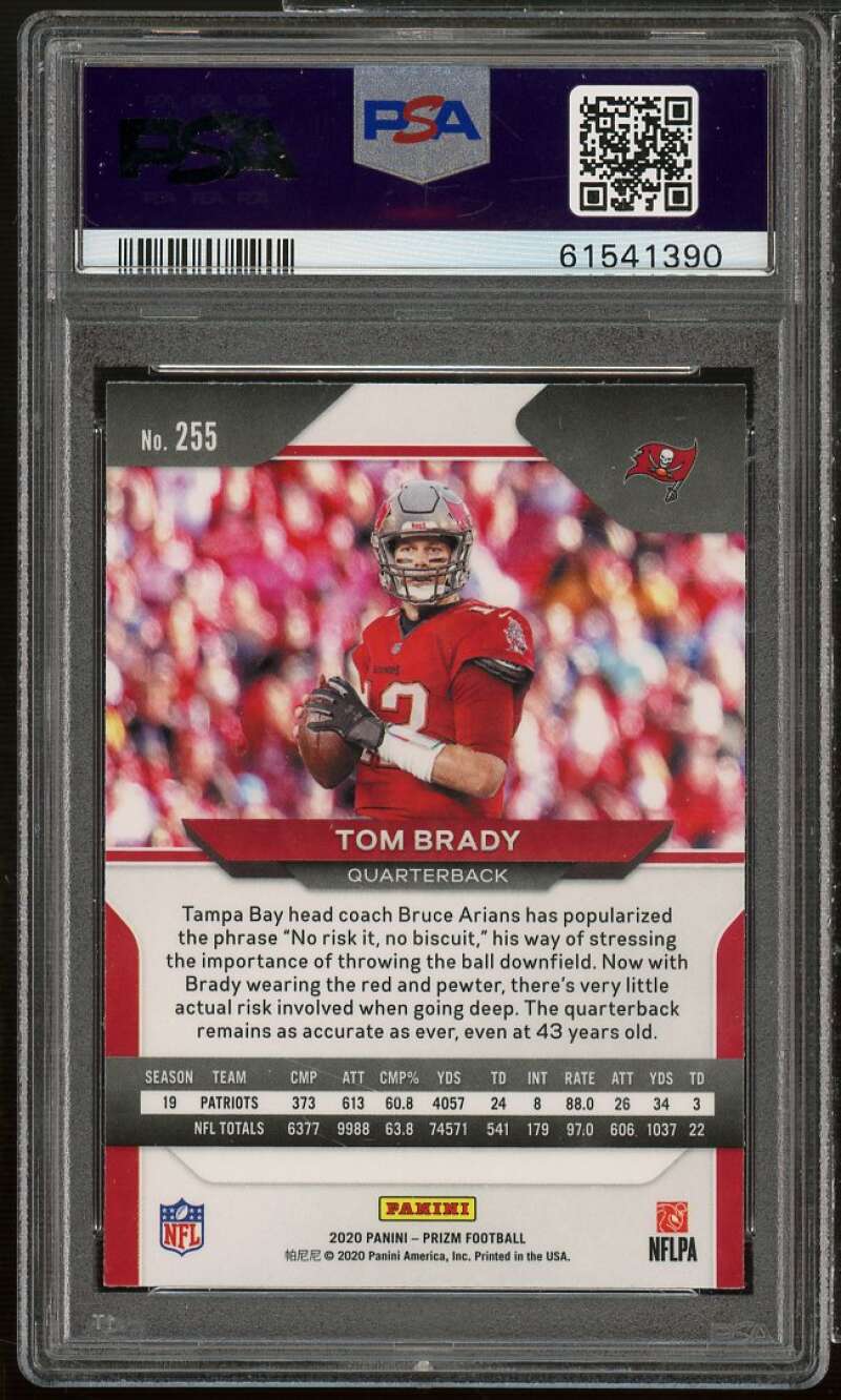 Tom Brady Card 2020 Panini Prizm #255 PSA 9 Image 2