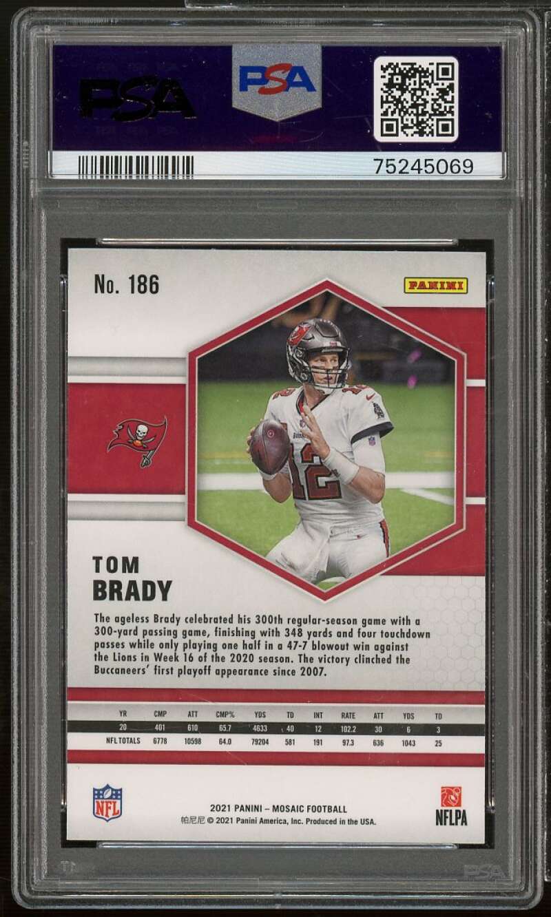 Tom Brady Card 2021 Mosaic #186 PSA 10 Image 2