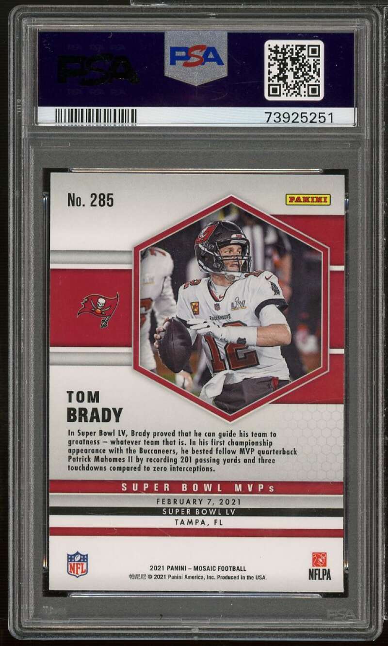 Tom Brady Card 2021 Mosaic #285 PSA 10 Image 2