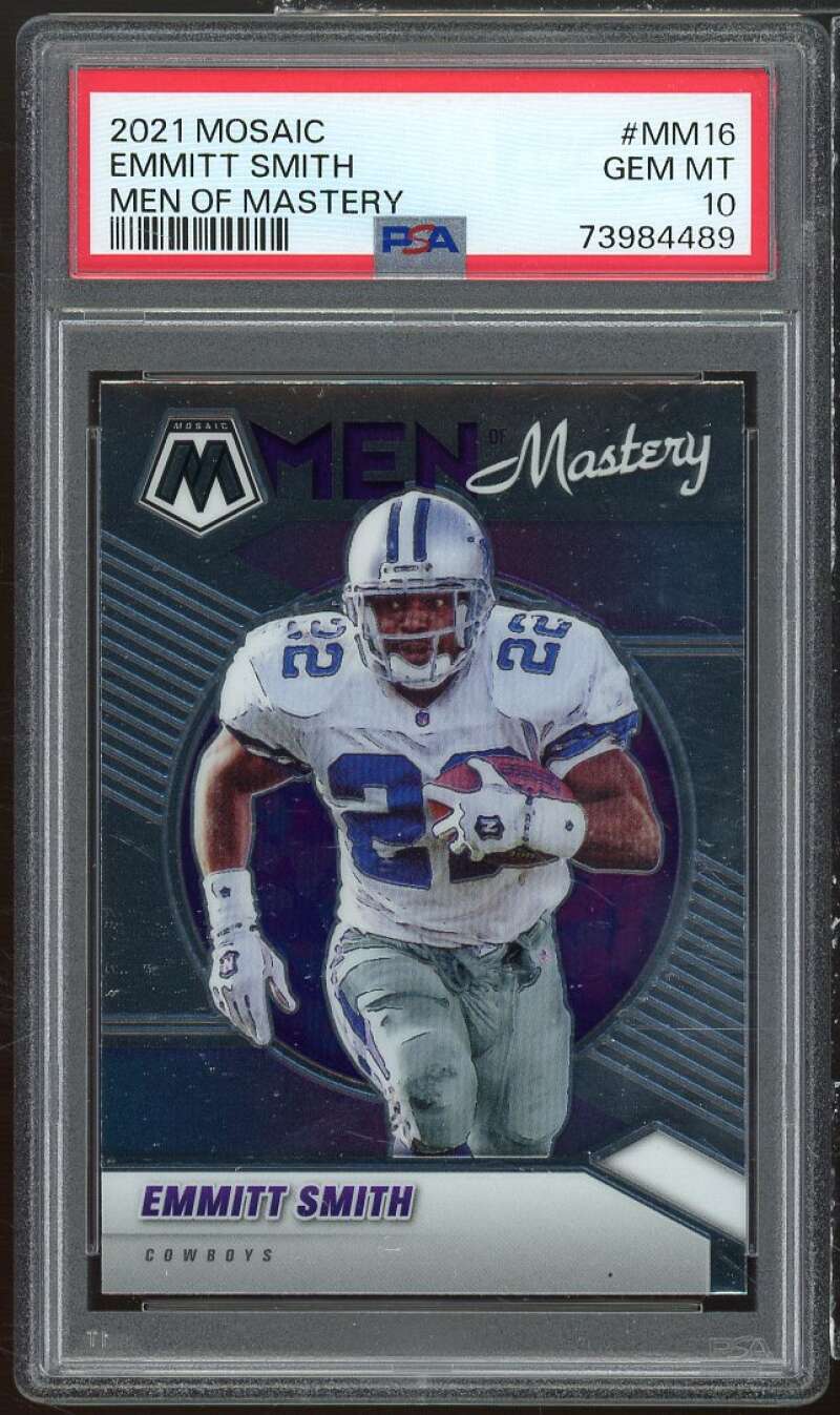 Emmitt Smith Card 2021 Mosaic Men Of Mastery #MM16 PSA 10 Image 1