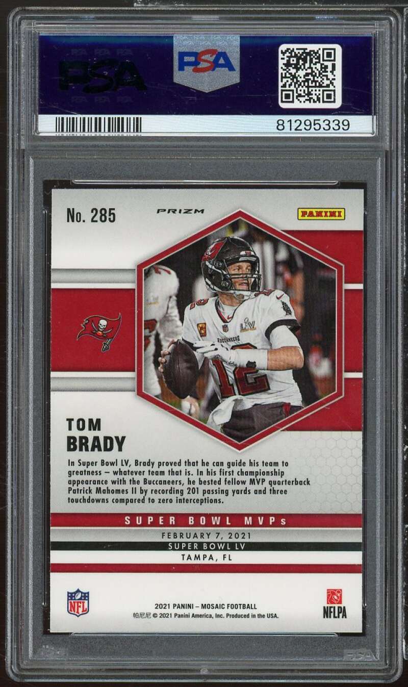 Tom Brady Card 2021 Mosaic Mosaic #285 PSA 10 Image 2