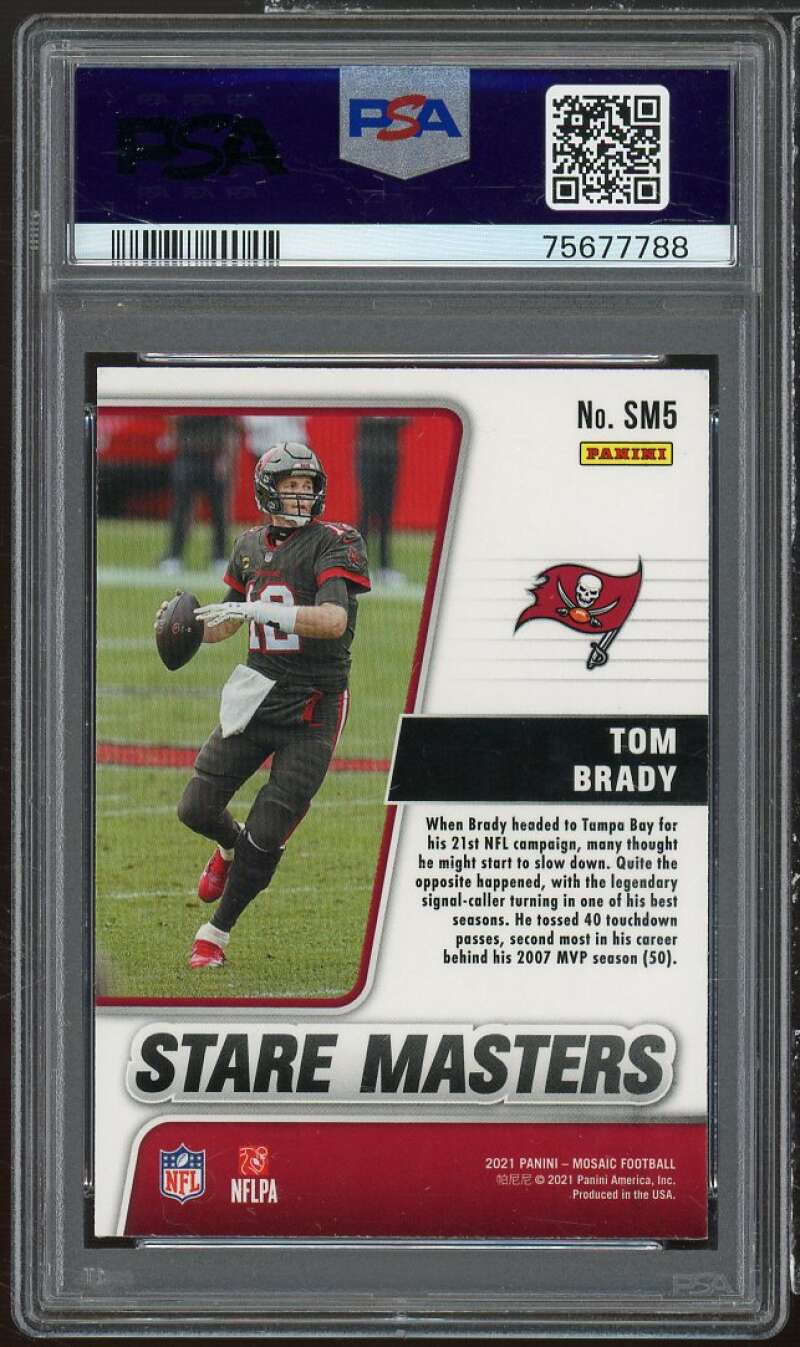 Tom Brady Card 2021 Panini Mosaic Stare Masters #SM5 PSA 10 Image 2