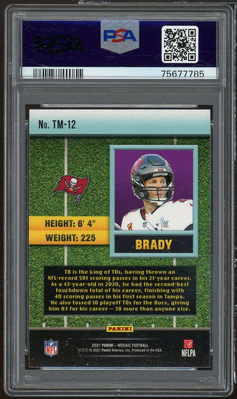 Tom Brady Card 2021 Mosaic Touchdown Masters #TM-12 PSA 10 Image 2