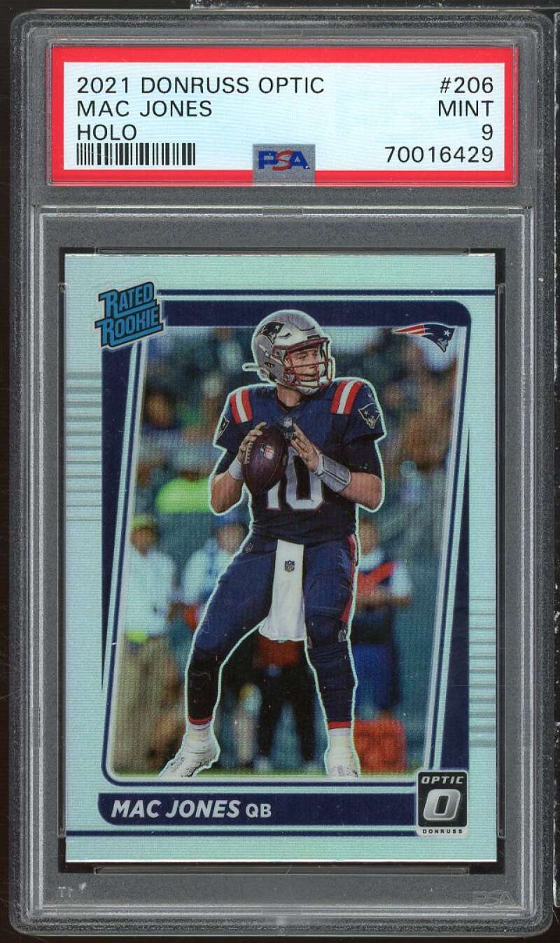 Mac Jones Rookie Card 2021 Donruss Optic Holo #206 PSA 9 Image 1